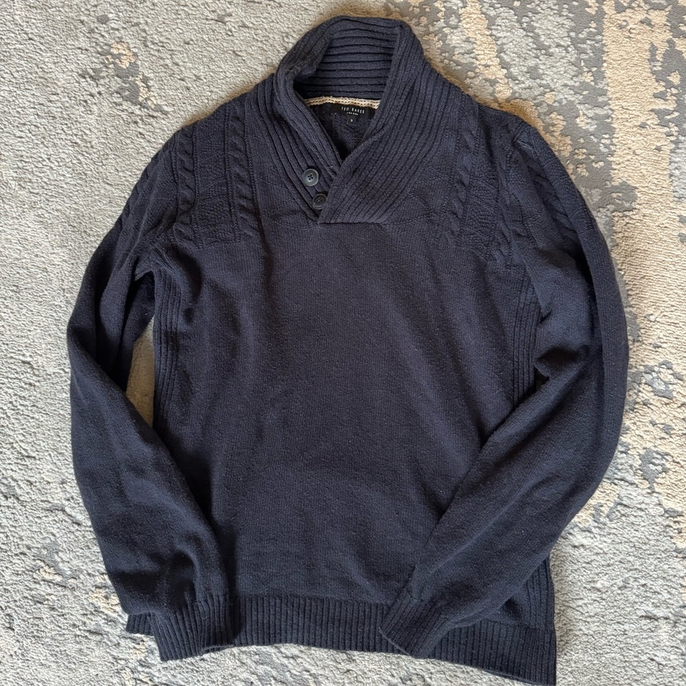 Ted baker sweater men’s navy buttons 3